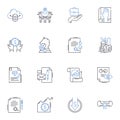 Trial Lawyer line icons collection. Advocacy, Litigation, Strategy, Persuasion, Justice, Defense, Compensation vector