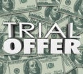 Trial Offer 3d Words Money Background Save Cash