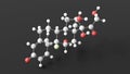 triamcinolone molecular structure, glucocorticoid, ball and stick 3d model, structural chemical formula with colored atoms Royalty Free Stock Photo