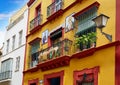 Triana barrio of Seville facades Andalusia Spain