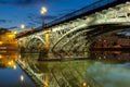 Triana Bridge Sevilla at dusk Royalty Free Stock Photo