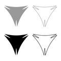 Triangle abstract shape for banner superhero sign set icon grey black color vector illustration image solid fill outline contour