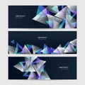 Triangle abstract vector business long banner template. Horizontal header web banner. Modern gradient color cover header for Royalty Free Stock Photo