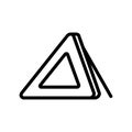 Triangle alert car accessory icon vector outline illustration