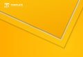 Triangle arrow corner overlap layer with copy space for text design, yellow background Royalty Free Stock Photo