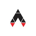 Triangle arrow mosaic rocket logo vector