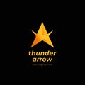 Triangle A arrow thunder logo with bolt power icon symbol energy