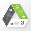 Triangle arrows infographic diagram 3 options Royalty Free Stock Photo