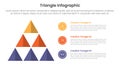 triangle base shape infographic template banner with triangle create pyramid structure with 3 point for slide presentation
