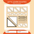 Triangle. Basic geometric shapes. Elements for children. Learn Shapes. Handwriting practice. Trace and write