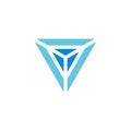 Triangle blue diamond core symbol logo vector