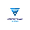 Triangle ESC letter initial logo. Royalty Free Stock Photo