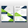 Triangle Blue Green annual report Leaflet Brochure Flyer template design, book cover layout design Royalty Free Stock Photo