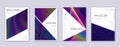 Triangle brochure design template set. Rainbow abs