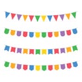 triangle bunting party flags set color vector holiday background