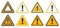 Triangle caution set icons, warning, precaution, attention, alert icon, caution sign, set exclamation mark in triangle shape