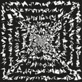 Triangle chaos square. Fragmented shape pattern. Abstract vector contrast. Black background symbol. Royalty Free Stock Photo