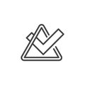 Triangle Check Mark line icon