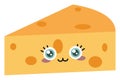 Triangle cheese, illustration, vector