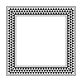 Triangle checkered pattern square frame, serrated pattern border Royalty Free Stock Photo