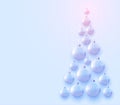Triangle christmas tree with matt light blue christmas balls