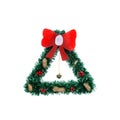 Triangle Christmas tree ornament isolated in white background