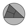 triangle and circle. Euclidean geometry. 2d flat