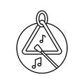 Triangle in circle icon. Simple line, outline vector elements of musical instrument icons for ui and ux, website or mobile Royalty Free Stock Photo