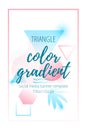 Triangle color gradient social media banner template pin