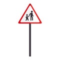 Triangle contour road sign for students school