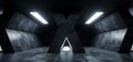 Triangle Cross Shaped Grunge Concrete Sci Fi Futuristic Elegant Empty Dark Reflective Big Hall Scene Alien Ship Room Tunnel