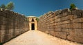 the entrance to the Treasury of Atreus in Mycenae Royalty Free Stock Photo