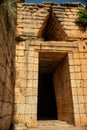 The entrance to the Treasury of Atreus in Mycenae Royalty Free Stock Photo
