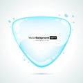 Triangle curved transparent glass pebble abstract geometric realistic background template vector