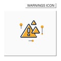 Triangle danger sign color icon Royalty Free Stock Photo