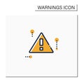 Triangle danger sign color icon Royalty Free Stock Photo