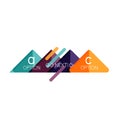 Triangle data visualization design, option infographic layout Royalty Free Stock Photo