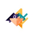 Triangle data visualization design, option infographic layout