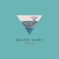 triangle deer run logo design template for brand or company and other