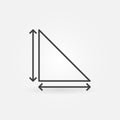 Triangle Dimensions vector thin line concept icon or sign Royalty Free Stock Photo