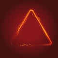 Triangle with the effect of fire. Royalty Free Stock Photo