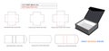 Triangle face luxury rigid box, Magnetic Rigid Boxes dieline template