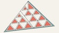 Triangle Filled with Repeating Smaller Triangles Pattern, vector design Generative AI Royalty Free Stock Photo