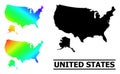 Triangle Filled Spectrum Map of USA and Alaska with Diagonal Gradient