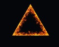 Triangle fire flames frame on background Royalty Free Stock Photo