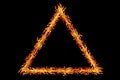 triangle fire frame isolated on black Royalty Free Stock Photo