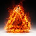 triangle of fire the three elements necessary for fire to occu Royalty Free Stock Photo
