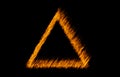 Triangle flame, heat and light on black background with texture, pattern and burning energy sign. Fire, fuel and flare Royalty Free Stock Photo