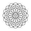 Triangle fractal circle vector mandala coloring book Royalty Free Stock Photo