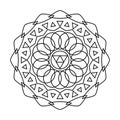 Triangle fractal circle vector mandala coloring book